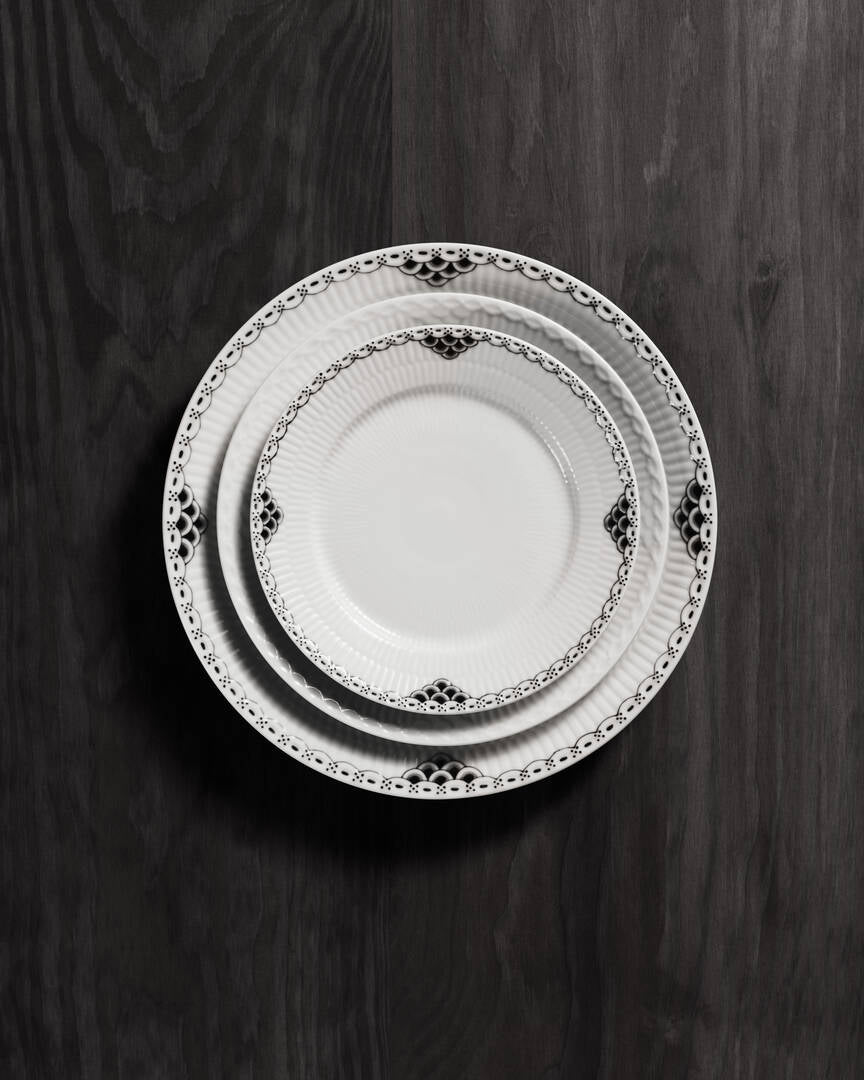 Sort Riflet Blonde tallerken - Ø19 cm.